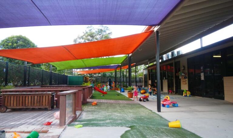 beautiful and safe child play area at a local kindergarten
