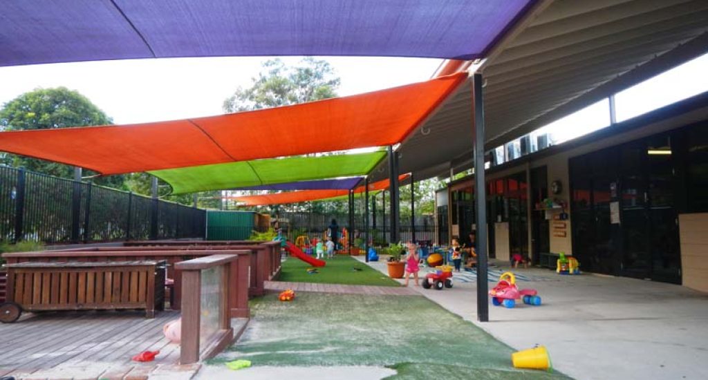 beautiful and safe child play area at a local kindergarten